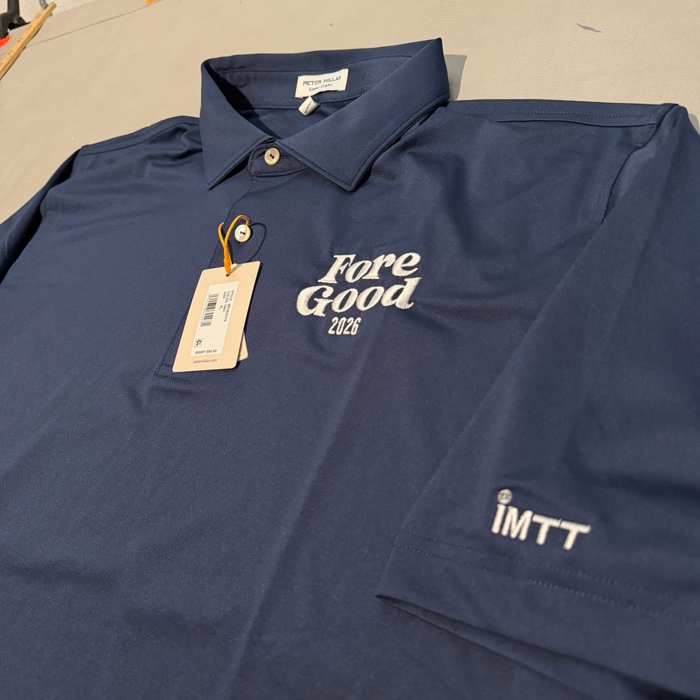 New Peter Millar Summer Comfort Polo Shirt Golf Men XL Navy Active ME0EK01S-9550